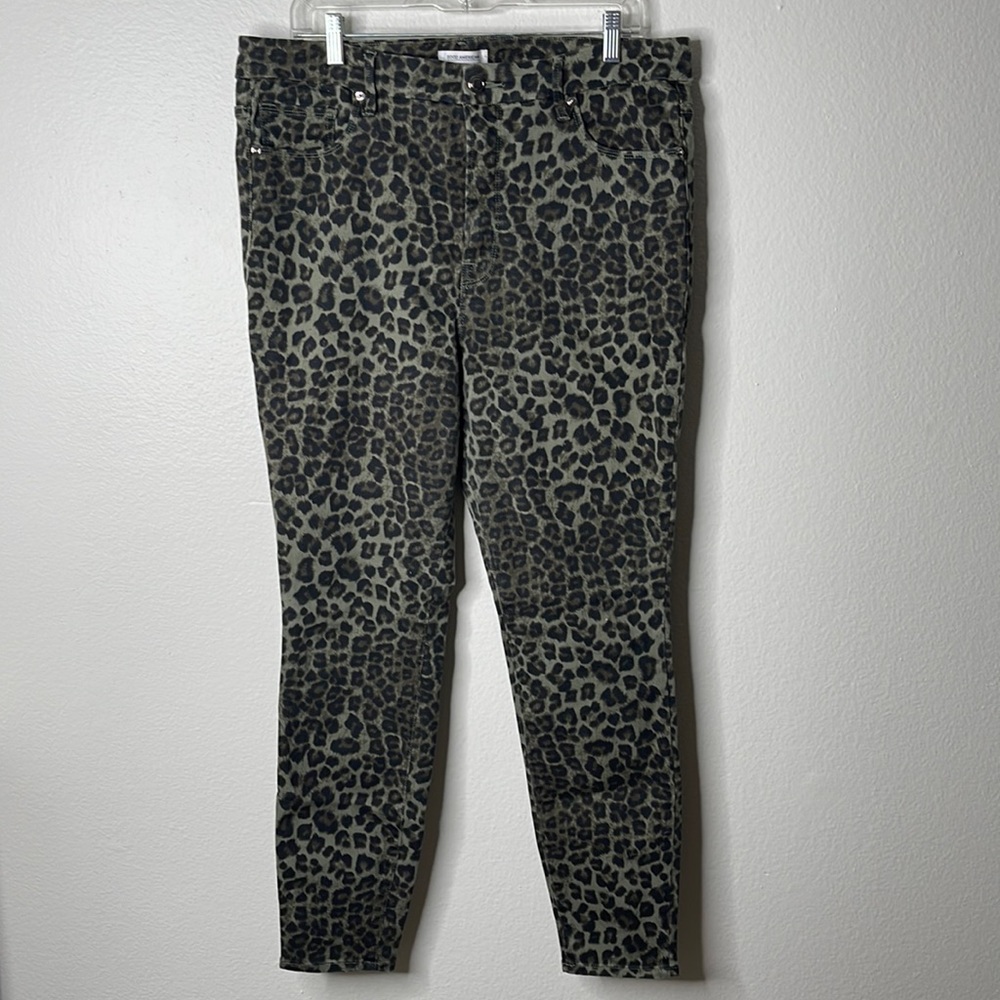 Good American Good Waist Crop Olive Leopard